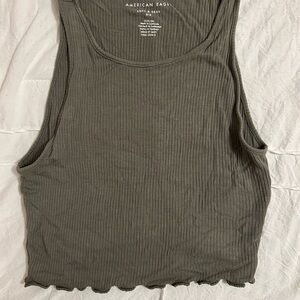 American Eagle Outfitters Sage Ribbed Tank Top